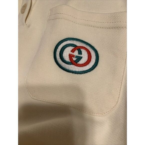 Gucci Womens Ivory Green Red Sport Tennis Short Sleeve Mini Dress Large - Picture 3 of 7